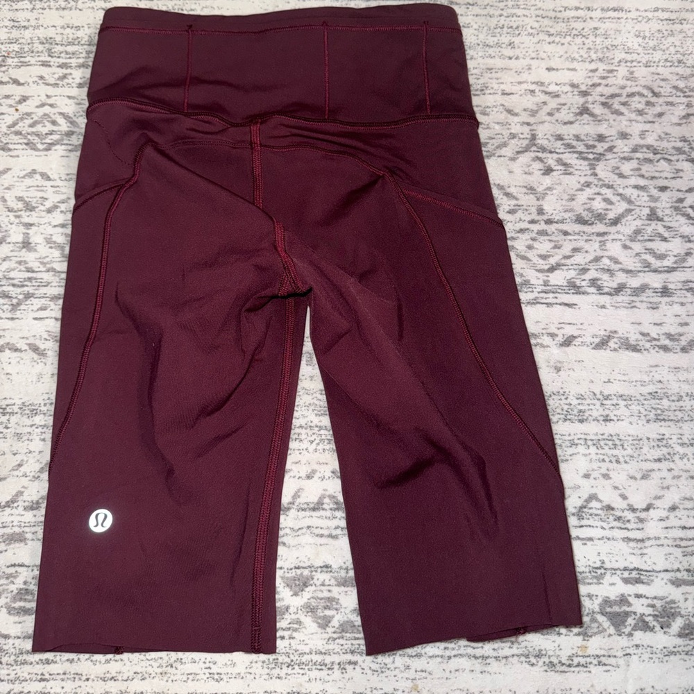 lululemon athletica Burgundy Bike Shorts Performance Fit